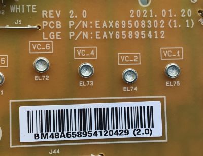 FUENTE DE PODER ORIGINAL PARA TV LG / NUMERO DE PARTE EAY65895412 / EAX69508302 / LGP55-21UL6 / PANEL SEL550W0(LD0-B00) / MODELO 55NANO80UPA / 55NANO85APA / 55QNED80UQA - Imagen 2